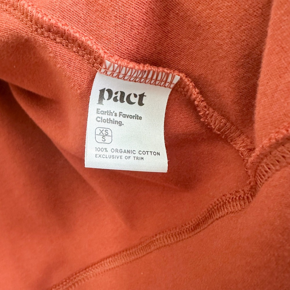 Pact | Airplane 100% Organic Cotton Open‎ Front Cardigan in Baked Clay Orange - Picture 6 of 6